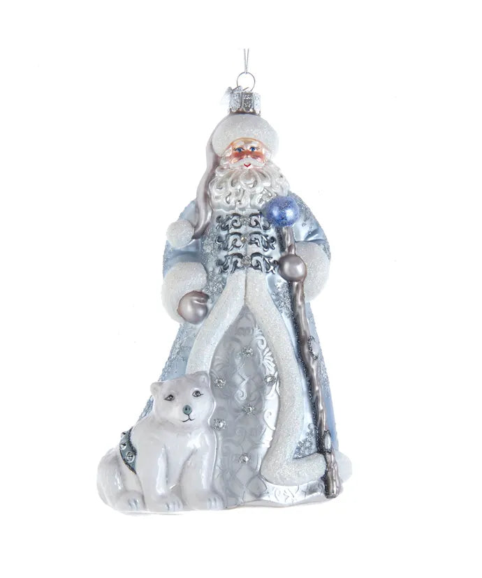 Bellissimo Santa w/ Polar Bear Ornament by Kurt S. Adler