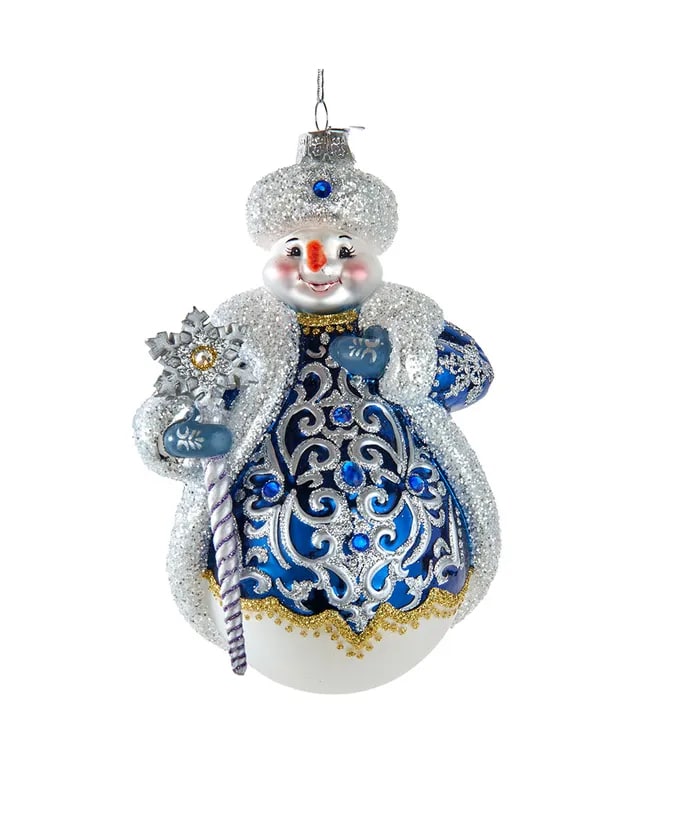 Bellissimo Elegant Snowman Ornament by Kurt S. Adler