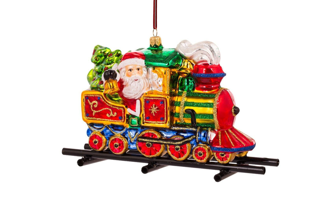 Locomotive with Santa and Snowman