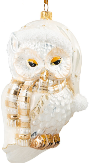 Owl with Hat Ornament by Huras Family