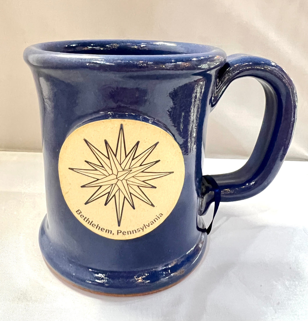 Blue Moravian Star Mug Handmade In USA