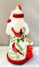 Load image into Gallery viewer, Joy To The World Glitterazzi Cardinal Santa Ornament
