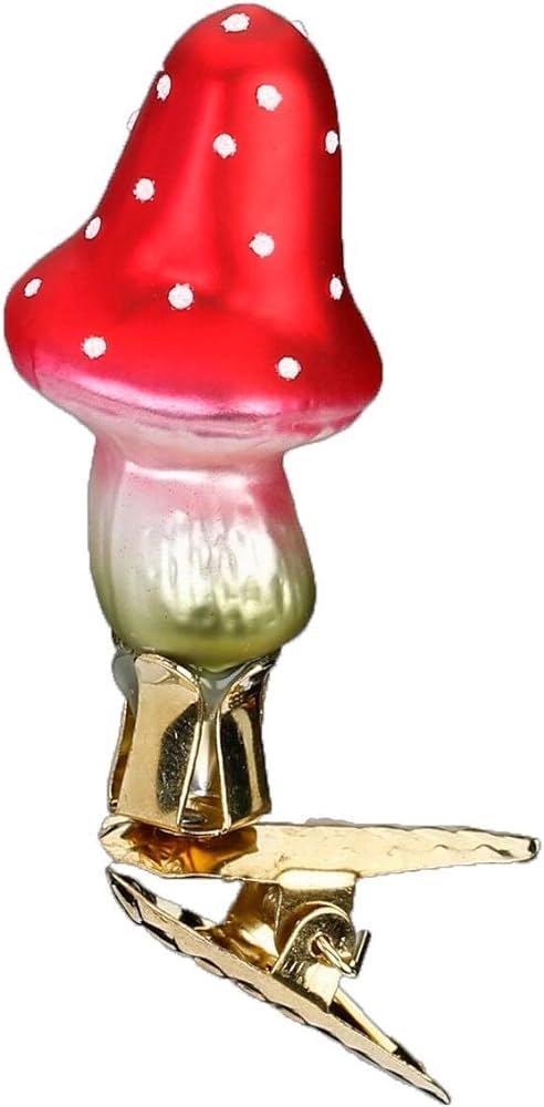 INGE-GLAS Mini Tall Hat Mushroom Ornament