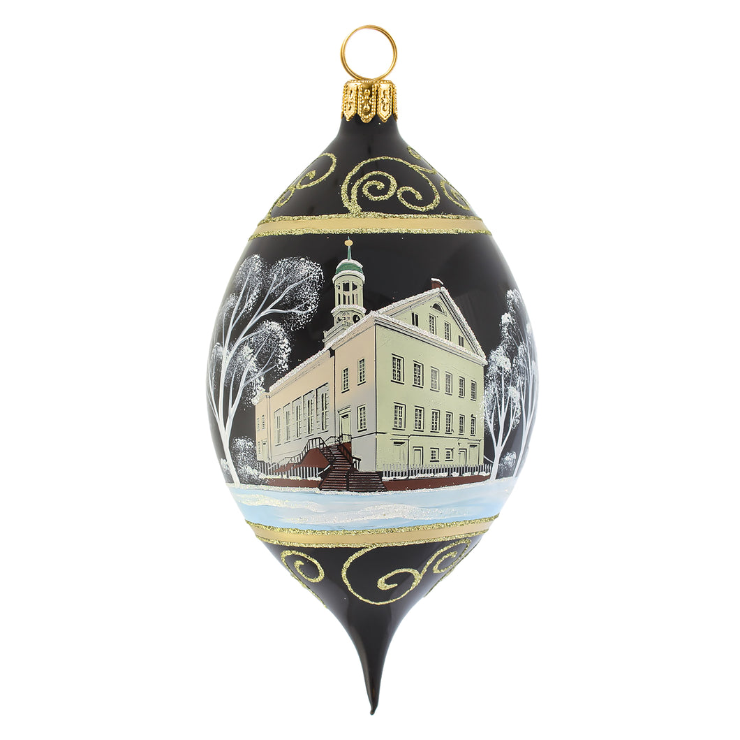 Bethlehem Moravian Central Church Drop Ornament, Joy To The World